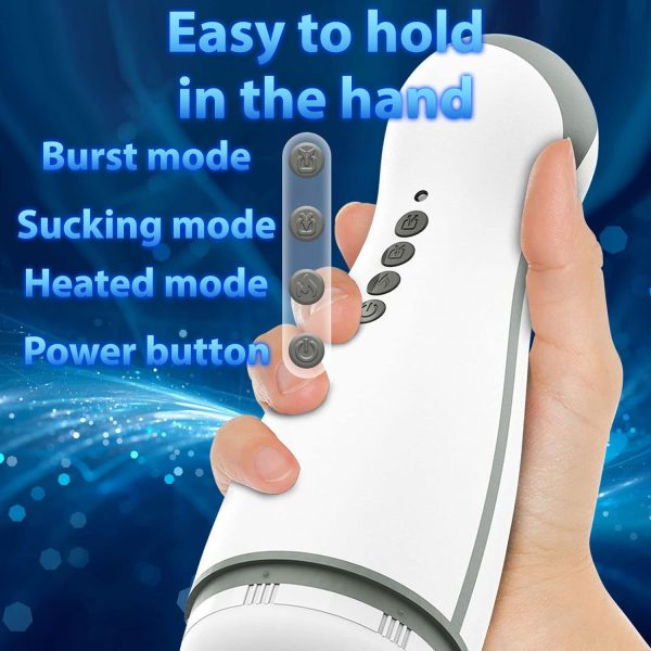 Super Silent Heating Mouth Masturbator with 3 Sucking Vibrating