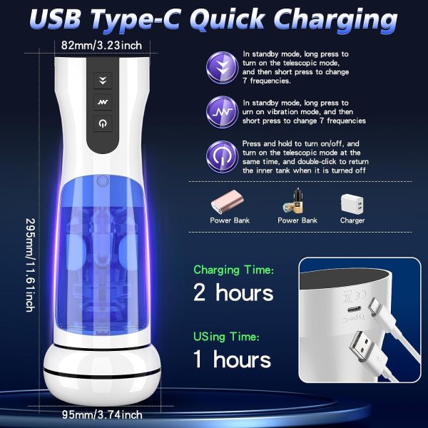 KINKY PLANET Upgraded 6 in 1 Intelligent Heating Masturbator
