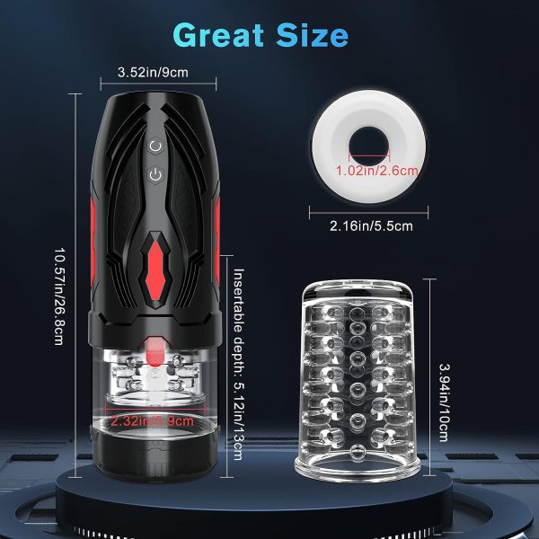 Powerful Pleasure Oral Masturbator Cup with 7 Telescopic Rotating