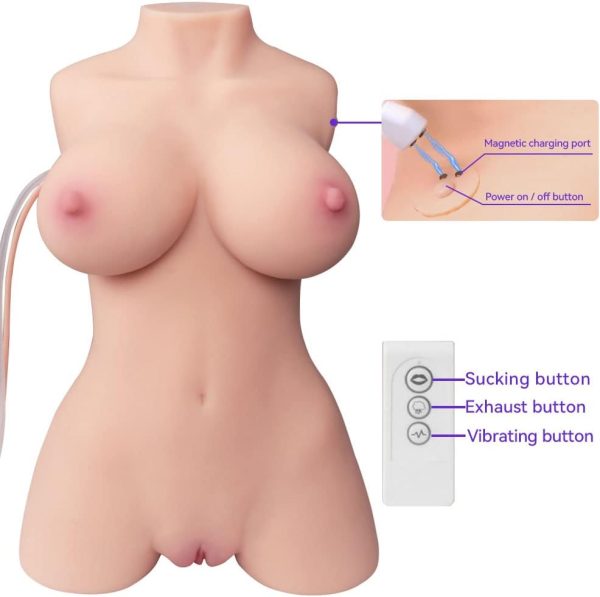 Automatic Cleaning Sucking Vibrating Sex Doll Torso Lifelike Masturbator