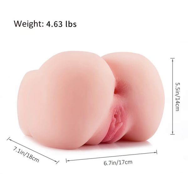 Realistic Square Shaped Buttocks Masturbator with 2 Holes
