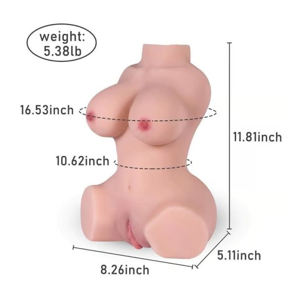 3 in 1 Dual Entrances Realistic Busty Doll Masturbator with Plump and Luscious Boobs Curved Figure