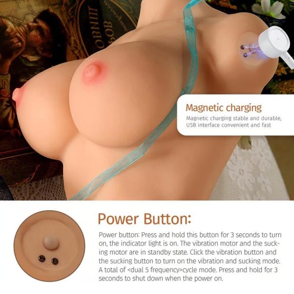 Realistic Doll Male Masturbator with Big Breast 5 Sucking and Vibrating Modes