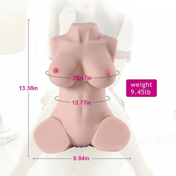 Masturbator Realistic Torso with Real Internal Channel Structure and Soft Curvaceous Cleavage