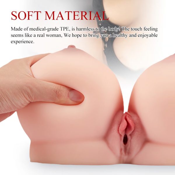 KINKLOVE Male Masturbator Sex Doll with Textured Inner Vagina Realistic Boobs 3D Pussy Ass