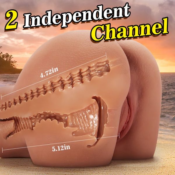 Brown Realistic Masturbator Lifelike Soft Butt with Vagina Anal Sex Pleasure