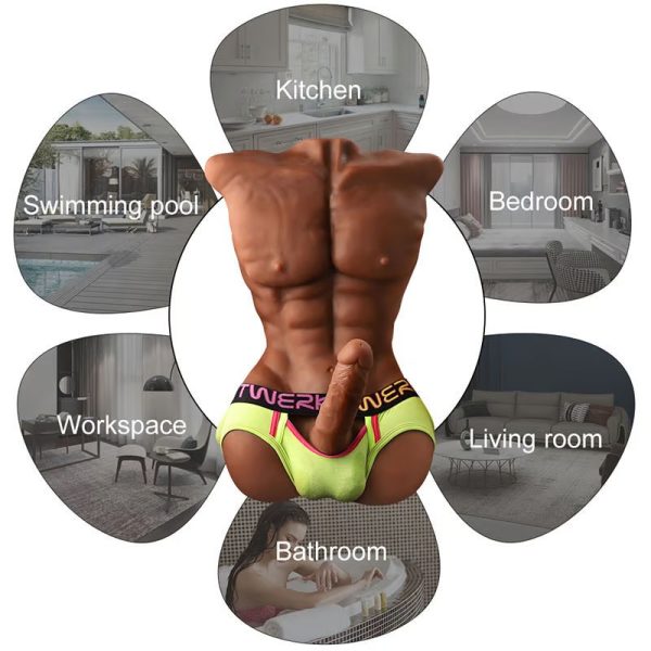 Muscular Man Realistic Masturbator with Sexy Pecs Perfect Abs Realistic Skin and Veins