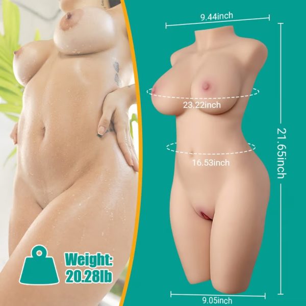 Realistic Tender Male Masturbator with E Cup Breasts Plump Full Clitoral Area