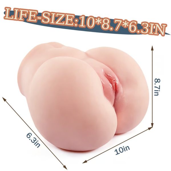 Life Sized Realistic Masturbator with 2 in 1 Vagina & Anus