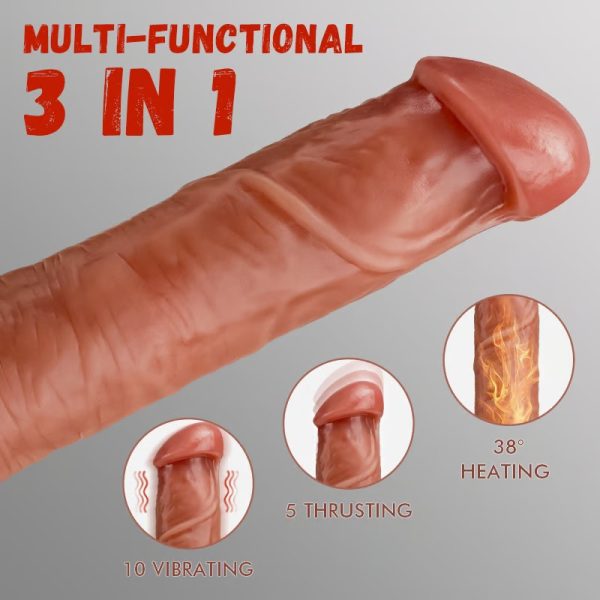 KINKLOVE Multifunctional Anal Dildo with Heating Thrusting Vibrating Modes 5.71in