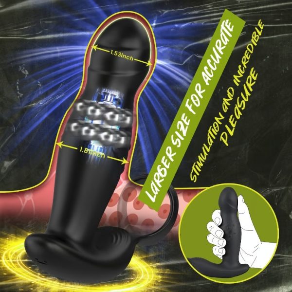 KINKLOVE Gyro 360° Rotating and Vibrating Cock Ring Anal Dildo