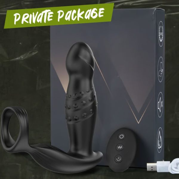 KINKLOVE Gyro 360° Rotating and Vibrating Cock Ring Anal Dildo