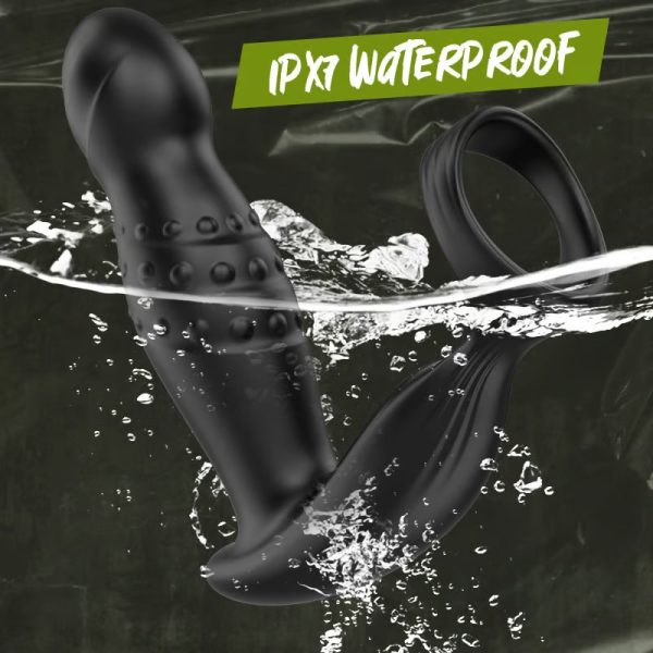 KINKLOVE Gyro 360° Rotating and Vibrating Cock Ring Anal Dildo