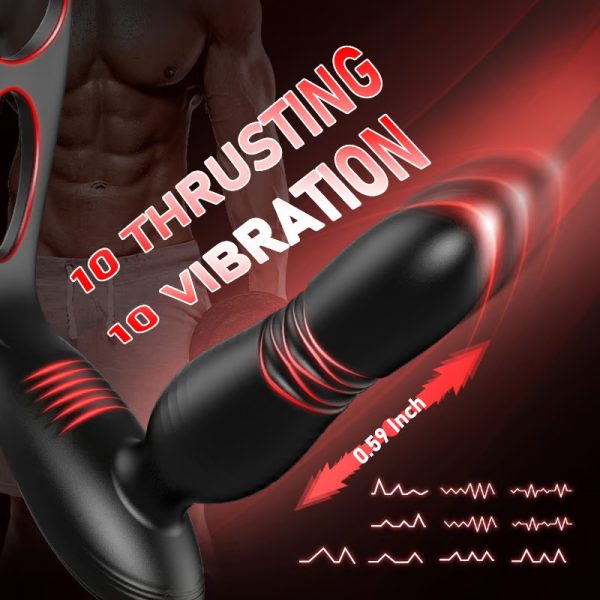 KINKLOVE Master Thrusting Vibrating Dual Ring Prostate Massager