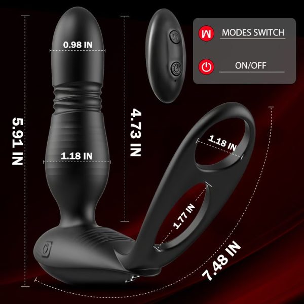 KINKLOVE Master Thrusting Vibrating Dual Ring Prostate Massager