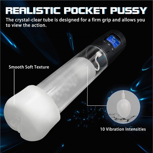 2-in-1 Sucking Masturbator and Vacuum Pump 6 Suctions 10 Vibrations Detachable Vibrator