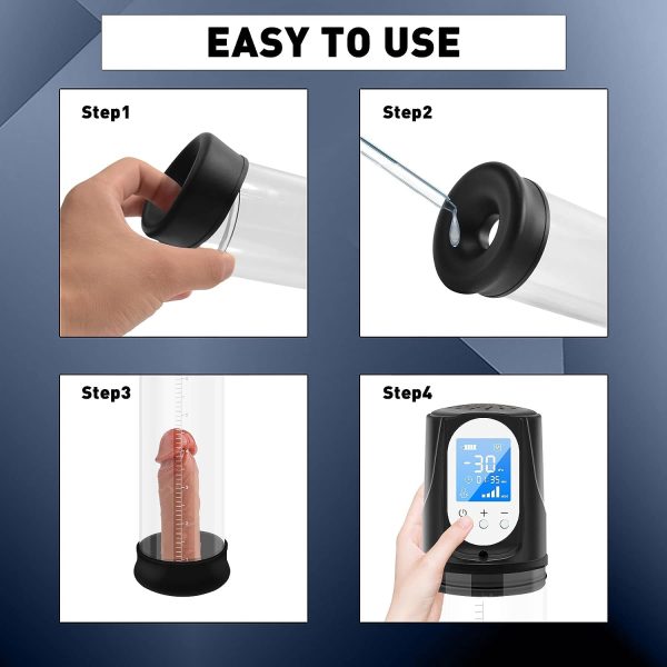 Instant Boost Penis Pump with 2 Modes 4 Suction Intensities and Bonus Accessories