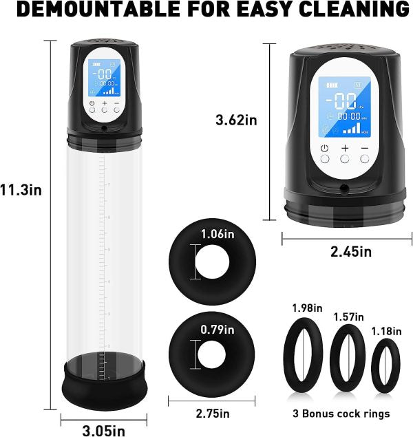 Instant Boost Penis Pump with 2 Modes 4 Suction Intensities and Bonus Accessories