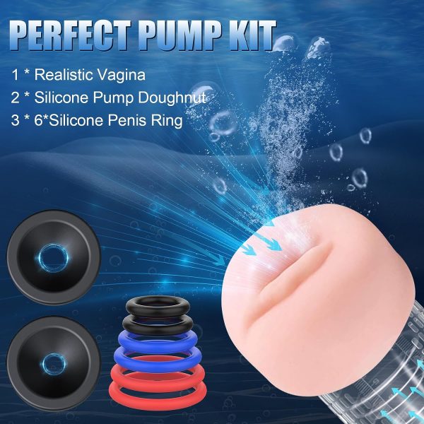 3-in-1 Water Electric Penis Pump IPX7 Waterproof 12 Smart Training Mode