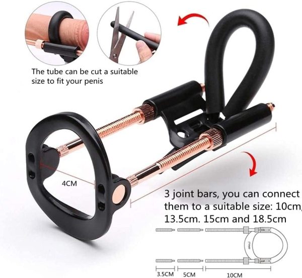 Ergonomic Adjustable Penis Stretcher Extension Rods Safe Elastomer Material