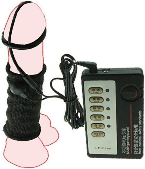 Male Electric Shock Power Box Kit 3 Modes Adjustable Strength