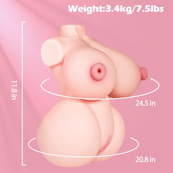 4-in-1 Big Breast Sex Doll with Penetrable Nipples 7.5lb