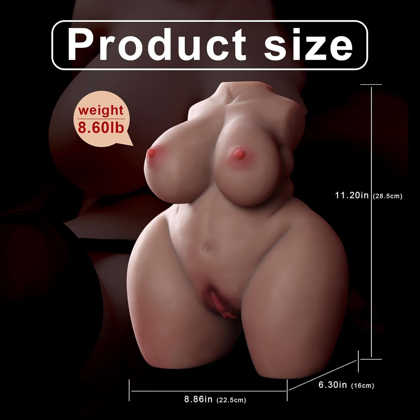 Realistic Feel Massive Relaxed Breasts Torse Sex Doll 8.6lb