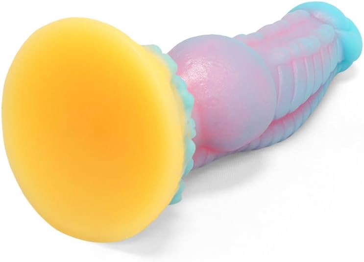 Ribbed Silicone Fantasy Monster Dildo with Suction Cup 8.5"