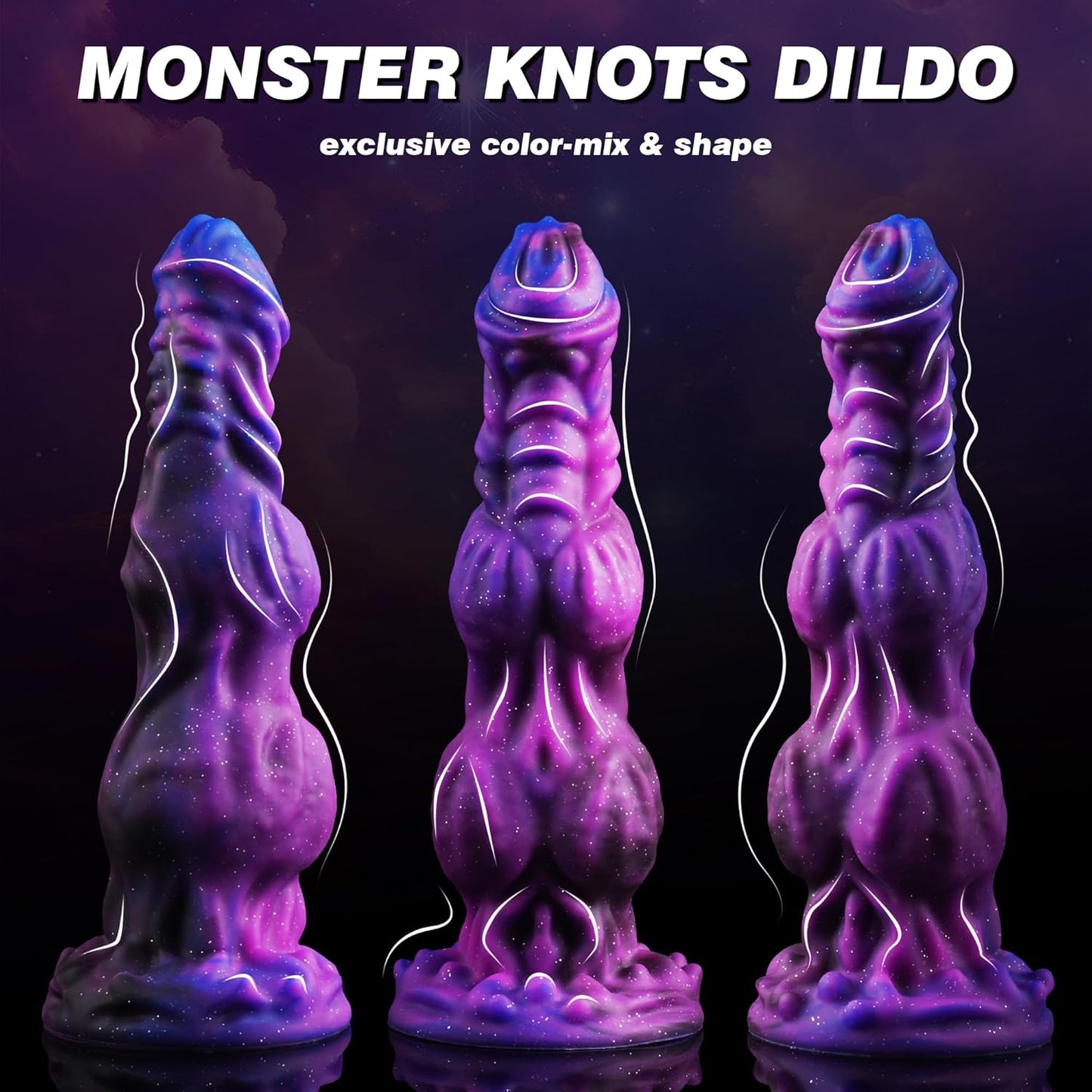Color Mixed Thick Huge Knot Dragon Dildo 9.6"