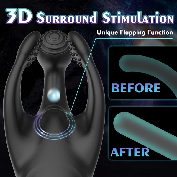 2 in 1 Glans Trainer Male Vibrator Flapping Masturbator 10 Flapping 10 Powerful Vibrating