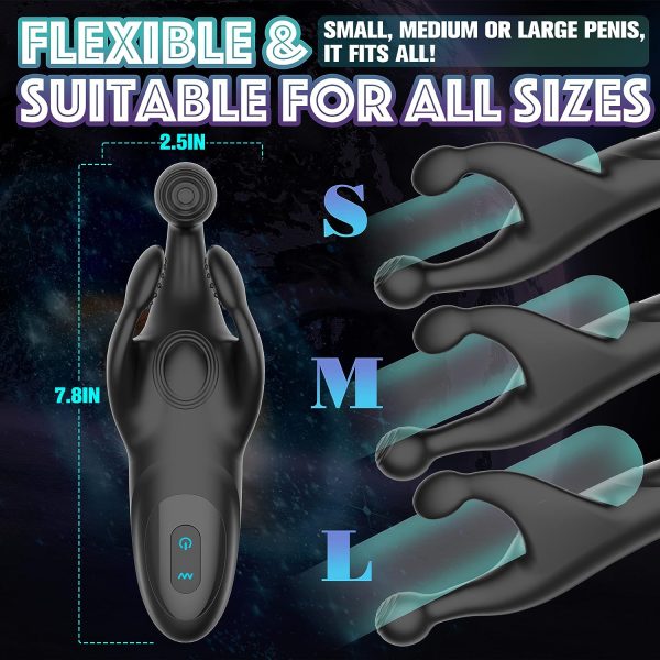 2 in 1 Glans Trainer Male Vibrator Flapping Masturbator 10 Flapping 10 Powerful Vibrating