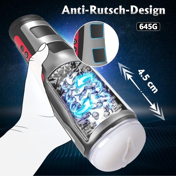 SPACESHIP IRON MAN Automatic Masturbator Cup with 10 High Speed Telescopic Rotation Modes