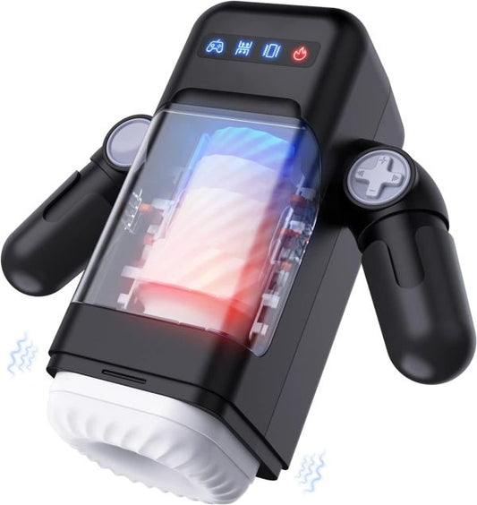 3 IN 1 ROBOT Visual Heating Masturbator with 10 Vibration 10 Telescopic Function