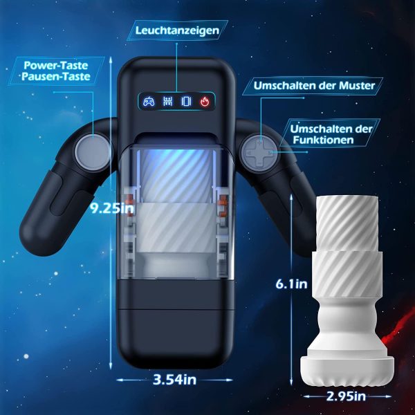 3 IN 1 ROBOT Visual Heating Masturbator with 10 Vibration 10 Telescopic Function