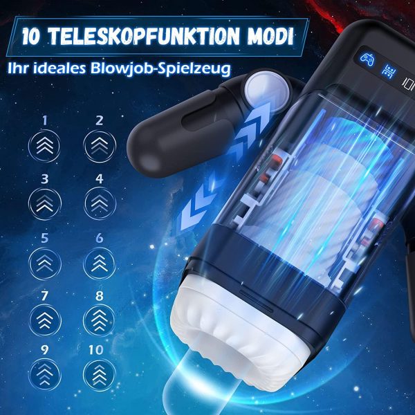 3 IN 1 ROBOT Visual Heating Masturbator with 10 Vibration 10 Telescopic Function