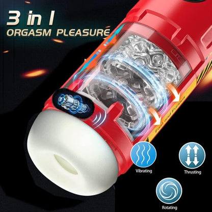 Mars 5 Rotating Vibrating 5 Telescopic Masturbator