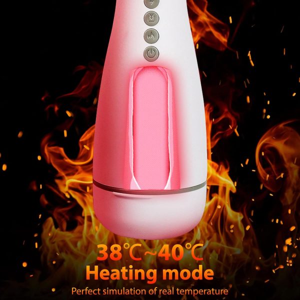 Super Silent Heating Mouth Masturbator with 3 Sucking Vibrating