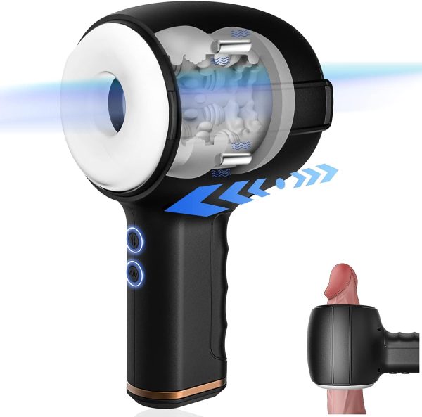 Hammer Telescopic Masturbator with Internal 3D Particles Massage 4-frequency Push Function 7 Vibrations