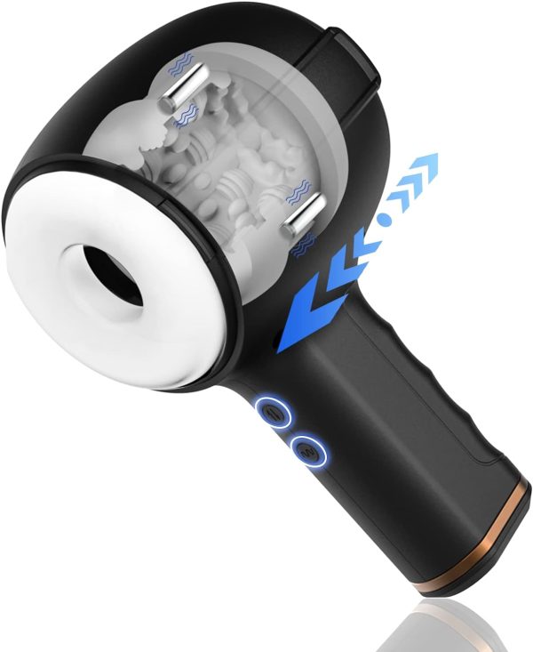 Hammer Telescopic Masturbator with Internal 3D Particles Massage 4-frequency Push Function 7 Vibrations