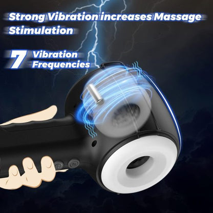 Hammer Telescopic Masturbator with Internal 3D Particles Massage 4-frequency Push Function 7 Vibrations