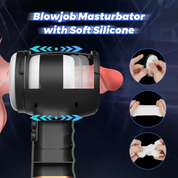 Hammer Telescopic Masturbator with Internal 3D Particles Massage 4-frequency Push Function 7 Vibrations