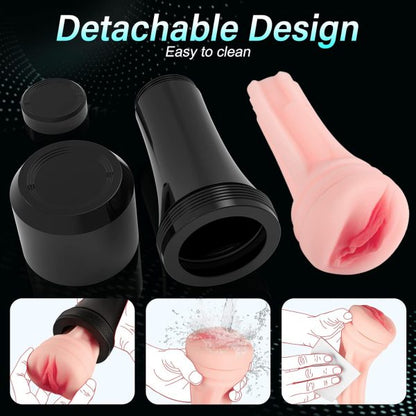 10 Vibrating 3D Realistic Pocket Pussy Stroker