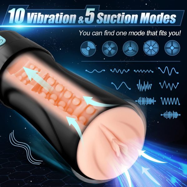 Warrior Electric Realistic Stroker 5 Strong Sucking 10 Intense Vibrating
