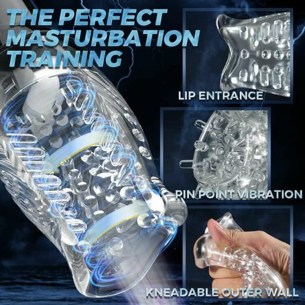 KINKLOVE 2 in 1 Electric Masturbator with 5 Rotating & 10 Vibrating Modes Easy to Clean