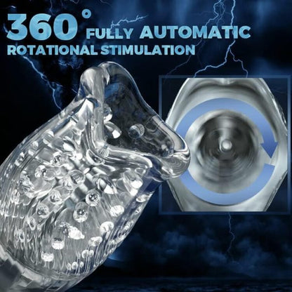 KINKLOVE 2 in 1 Electric Masturbator with 5 Rotating & 10 Vibrating Modes Easy to Clean