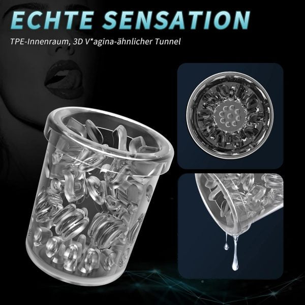 Love Orgasm 10 Rotating Vibrating Telescoping Masturbator For Men