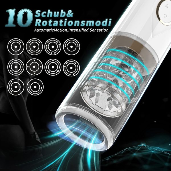 Love Orgasm 10 Rotating Vibrating Telescoping Masturbator For Men