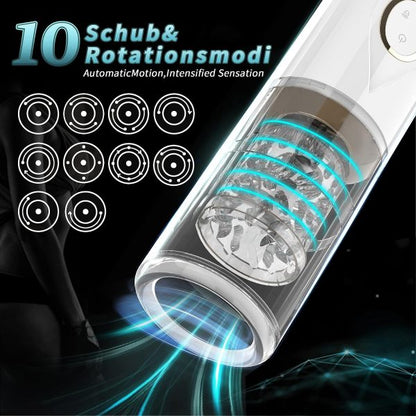 Love Orgasm 10 Rotating Vibrating Telescoping Masturbator For Men