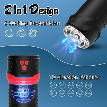 Uranus 3D Stoker 10 Vibrating 3 Vacuum Sucking Blowjob Masturbator Cup