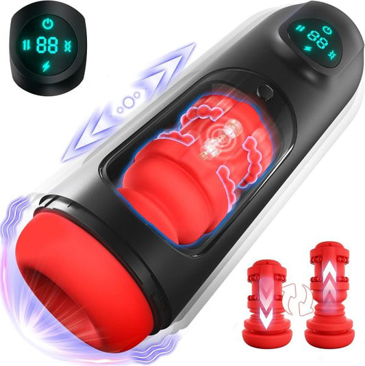 Black Knight Smart LCD 8 Vibrating 8 Thrusting Masturbator